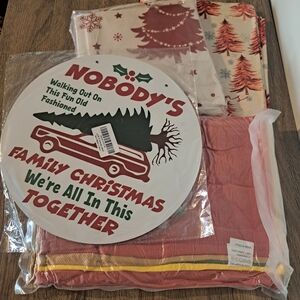 Christmas bundle with holiday sign, hand towels, and more
